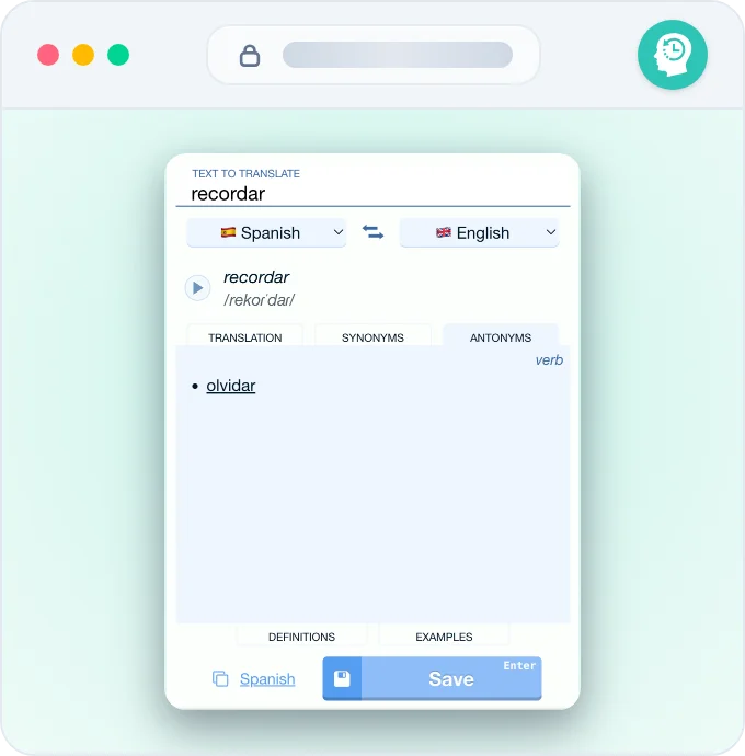Rememberry translation workspace open in a browser tab